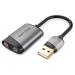 Vention USB External Sound Card 0.15M Gray Metal 